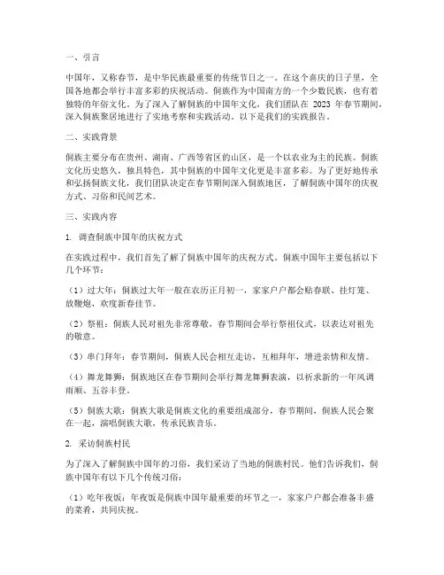 侗族中国年社会实践报告