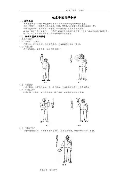 起重吊装指挥手势