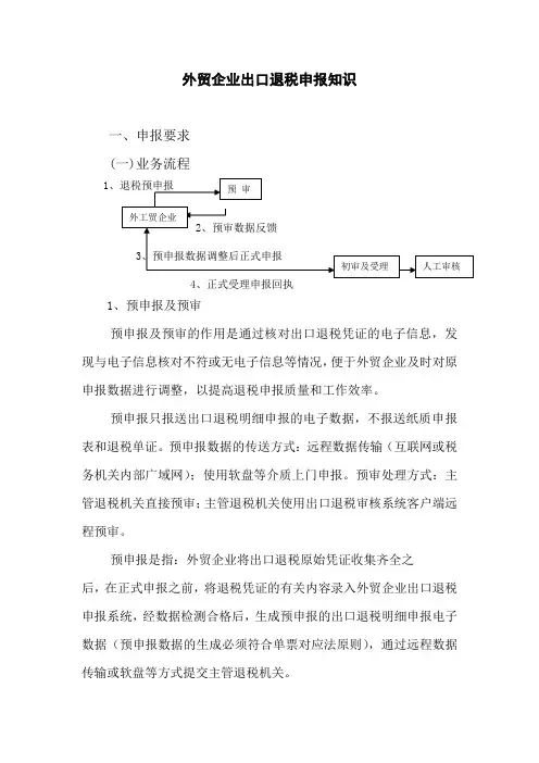 外贸企业出口退税申报知识