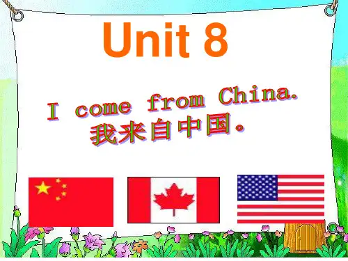 Unit 8 I come from China.课件