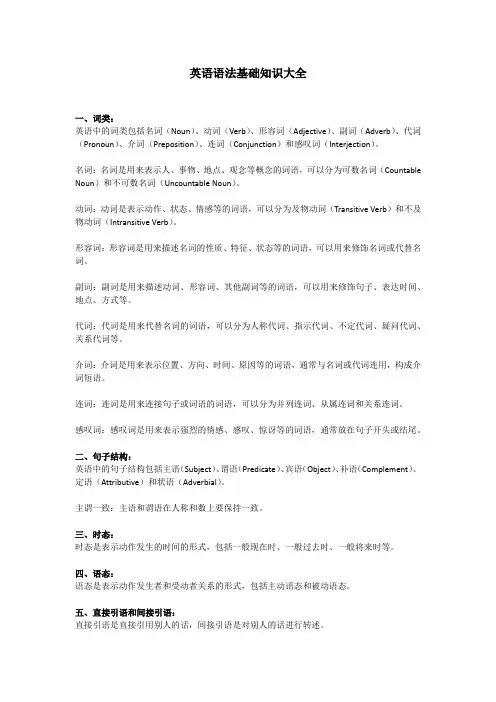 英语语法基础知识大全