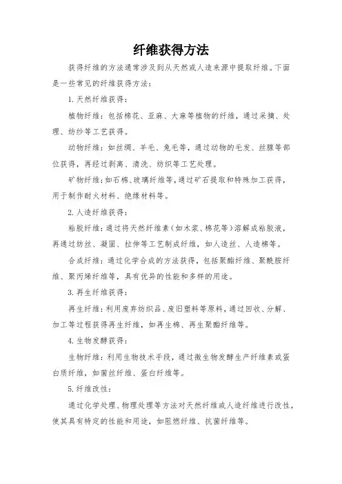 纤维获得方法