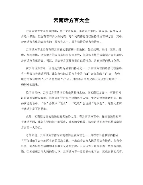 云南话方言大全