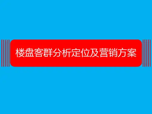 房地产销售楼盘客群分析定位及营销方案案例