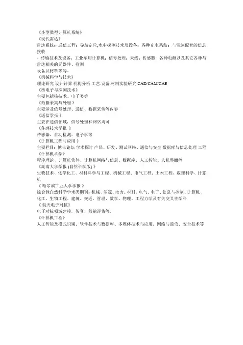 通信核心期刊