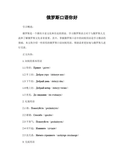 俄罗斯口语你好 (2)