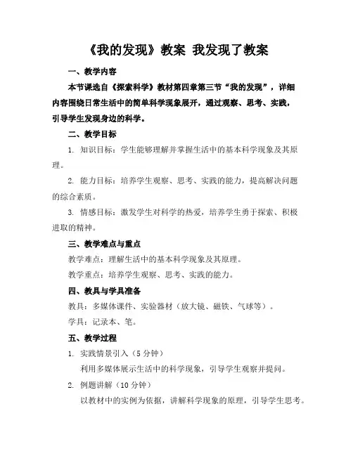 《我的发现》教案我发现了教案