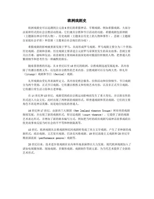 欧洲戏剧史