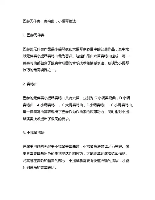 巴赫无伴奏,奏鸣曲,小提琴指法