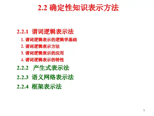 人工智能及其应用-谓词逻辑表示法