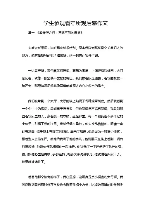 学生参观看守所观后感作文