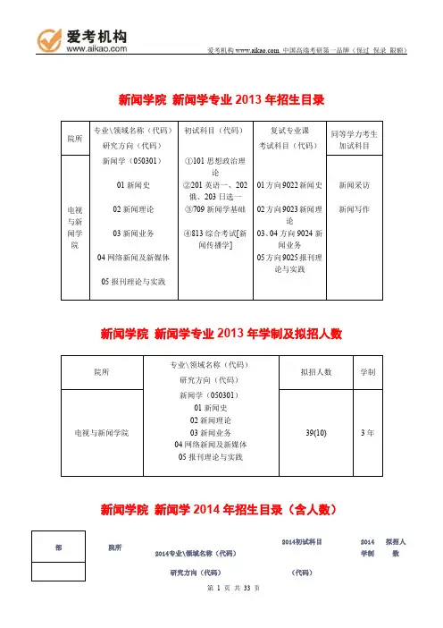 2015中国传媒大学新闻学考研 招生人数 参考书 报录比 复试分数线 考研真题 考研经验 招生简章