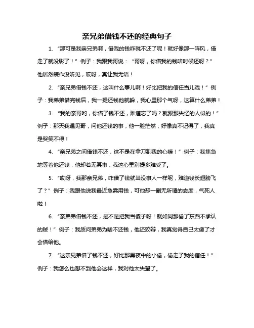 亲兄弟借钱不还的经典句子