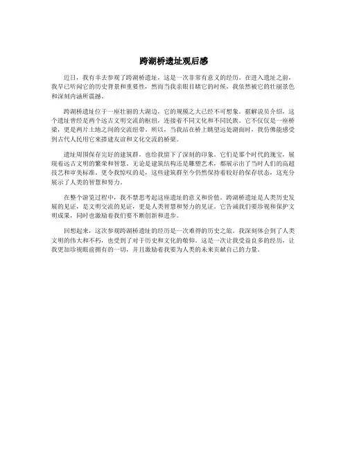 跨湖桥遗址观后感