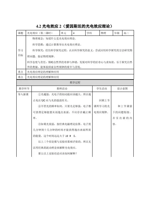 光电效应2(爱因斯坦的光电效应理论)