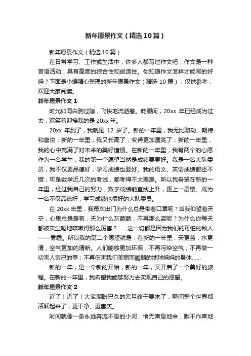 新年愿景作文（精选10篇）