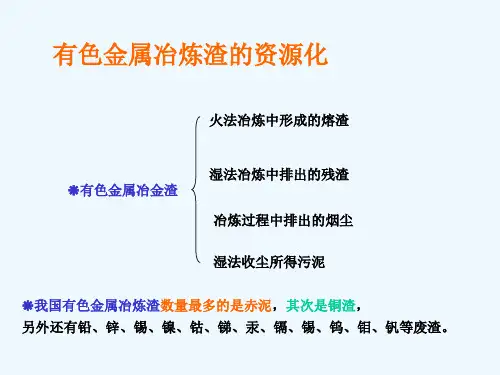 有色金属冶炼渣的资源化