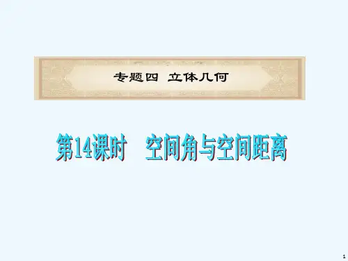 高考数学二轮专题复习第14课时空间角与空间距离课件文