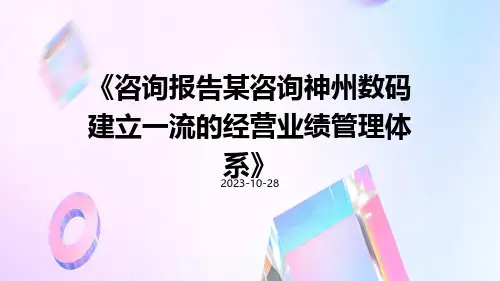 咨询报告某咨询神州数码建立一流的经营业绩管理体系