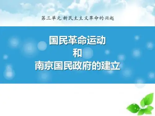 《国民革命运动与南京国民政府的建立》新民主主义革命的兴起PPT课件(自制)