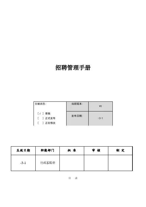 招聘管理手册样本