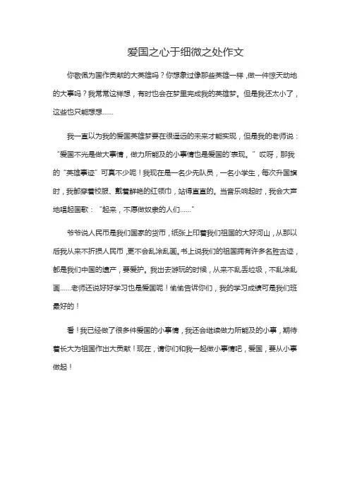 爱国之心于细微之处作文