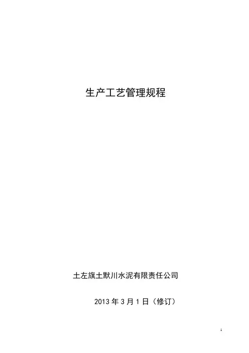 工艺管理规程