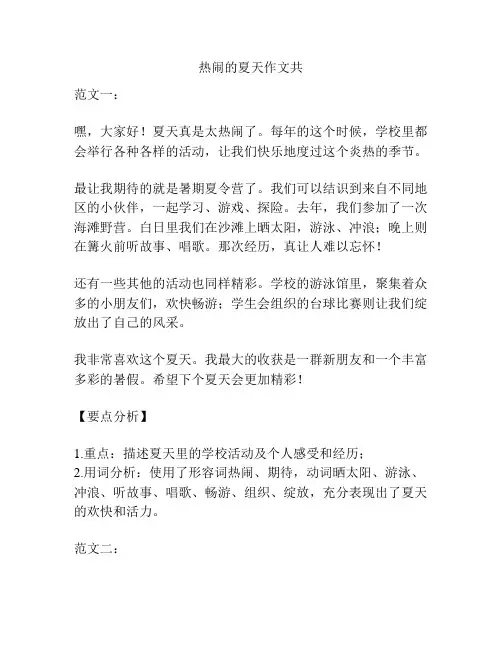 热闹的夏天作文共