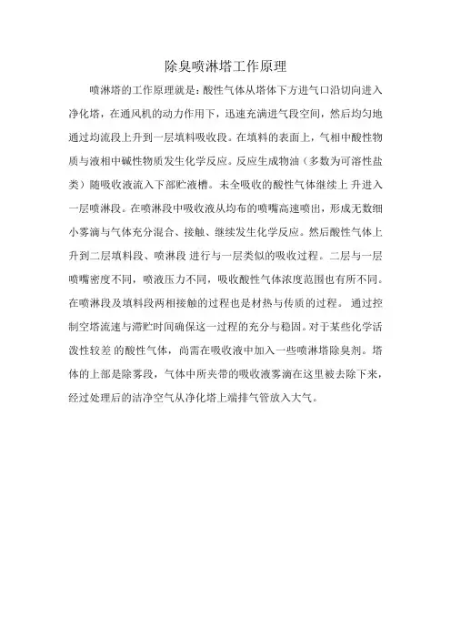 除臭喷淋塔工作原理