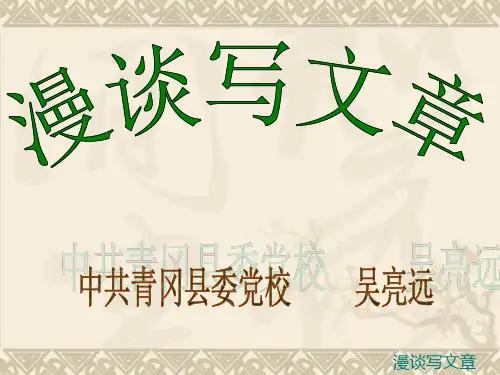 漫谈文章
