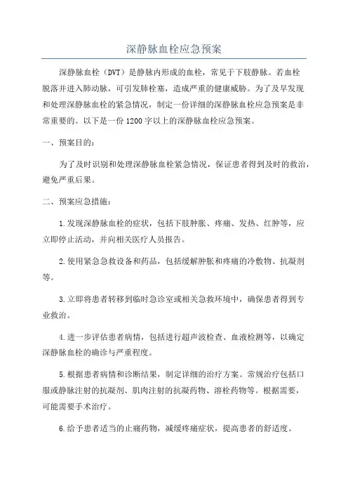 深静脉血栓应急预案