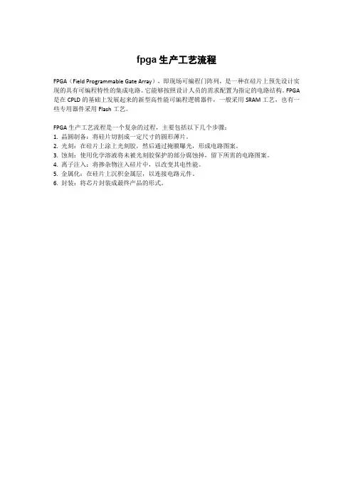 fpga生产工艺流程