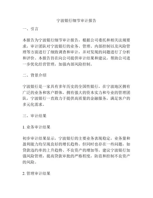 宁波银行细节审计报告