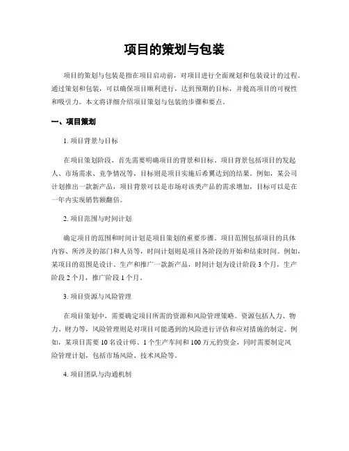 项目的策划与包装