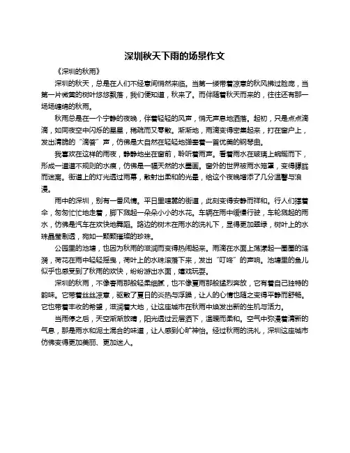 深圳秋天下雨的场景作文