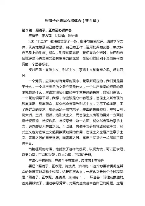 照镜子正衣冠心得体会（共4篇）