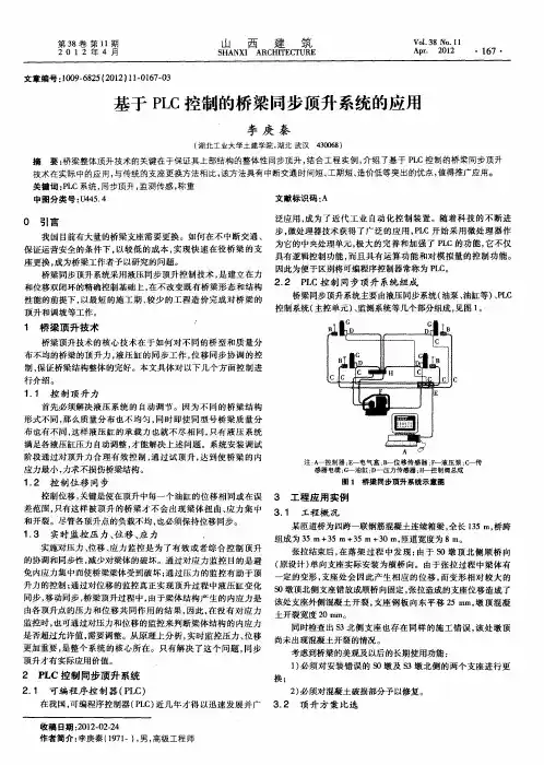 基于PLC控制的桥梁同步顶升系统的应用