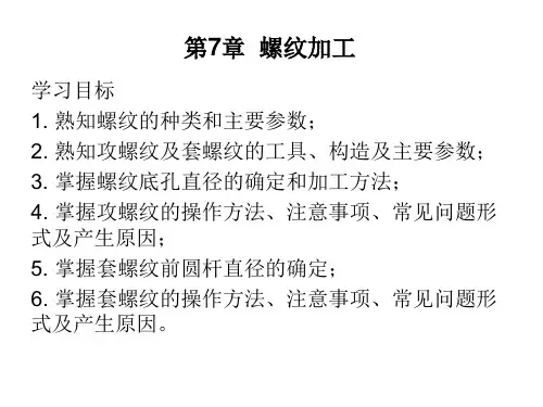 钳工实训指导教程课件第7章  螺纹加工