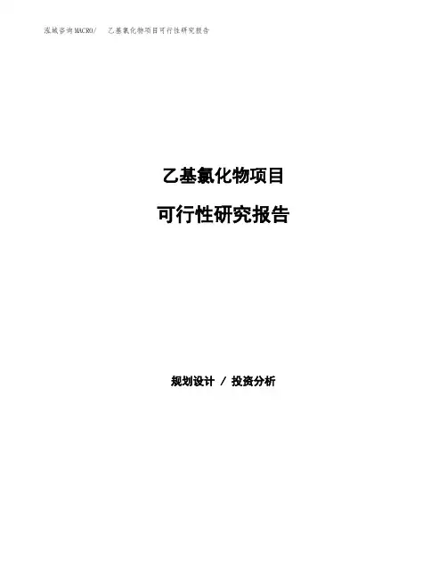 2020年乙基氯化物项目可行性研究报告