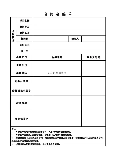 合同会签单