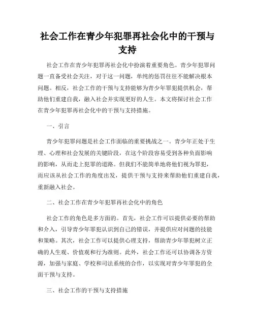 社会工作在青少年犯罪再社会化中的干预与支持