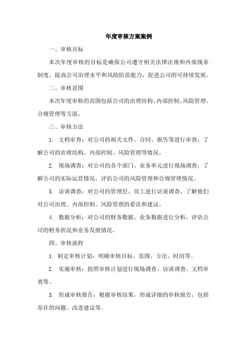 年度审核方案案例