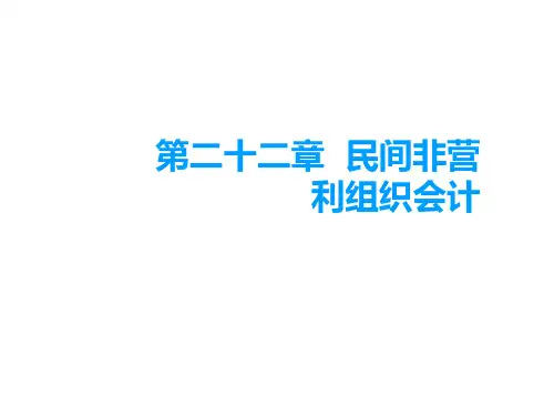 第22章  民间非营利组织会计《中级会计实务》PPT