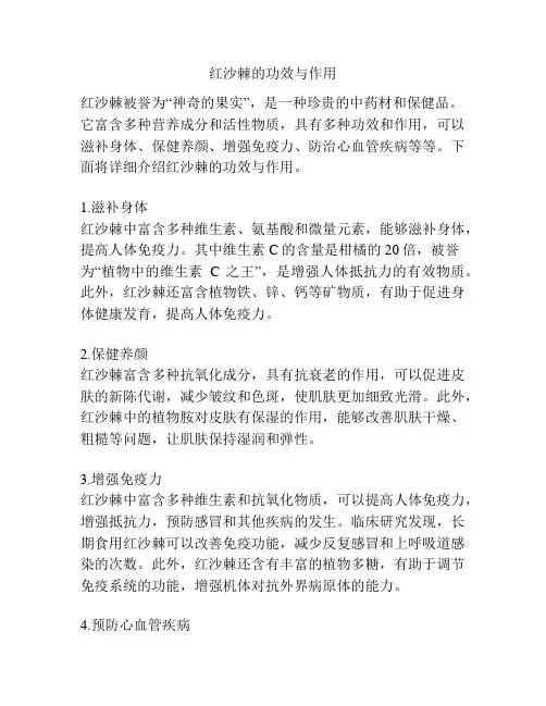 红沙棘的功效与作用
