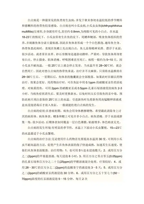 红鹦鹉白点病