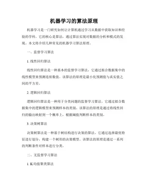 机器学习的算法原理