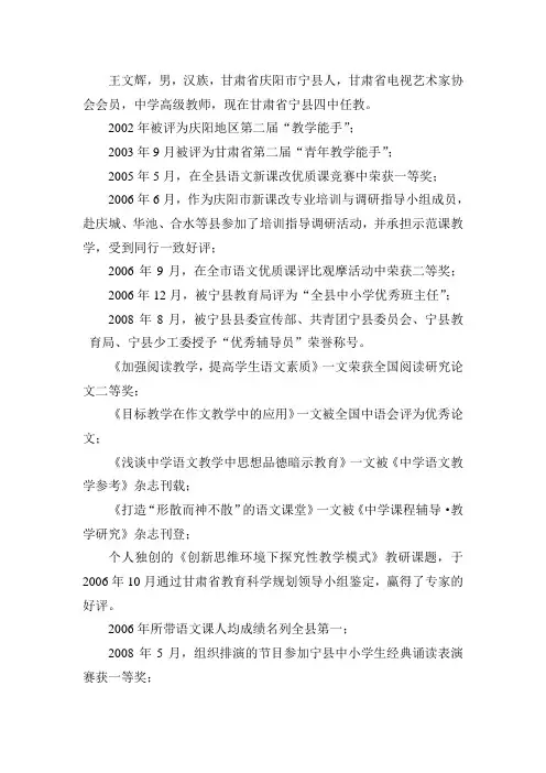王文辉简介