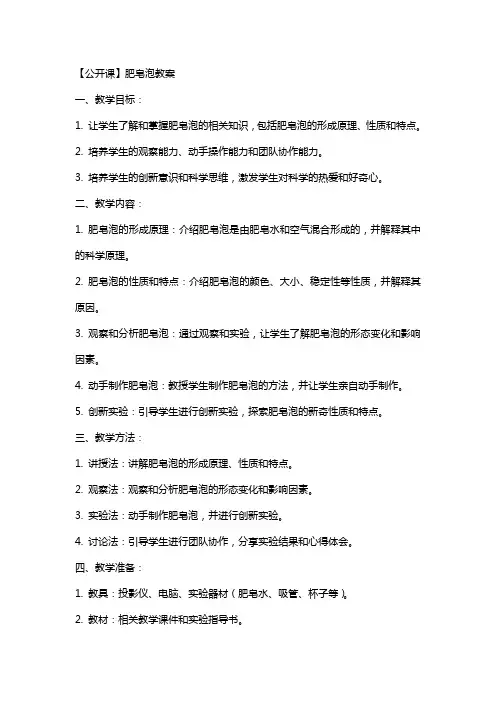 【公开课】肥皂泡教案