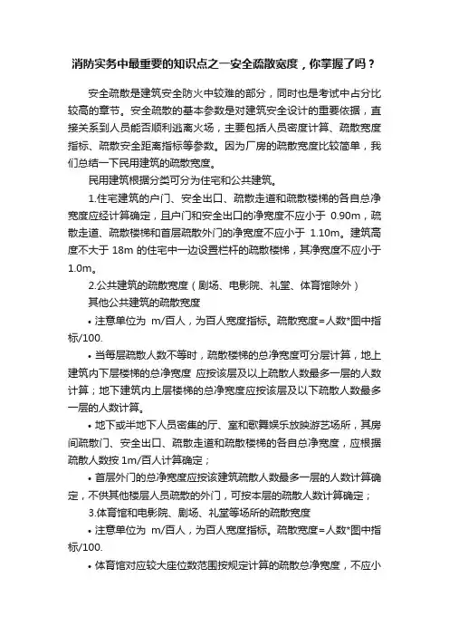 消防实务中最重要的知识点之一安全疏散宽度，你掌握了吗？