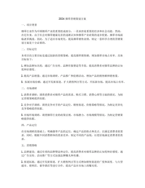 2024烟草营销策划方案